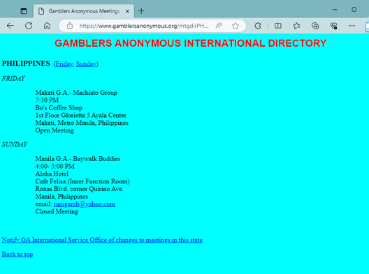 ga meeting iso directory